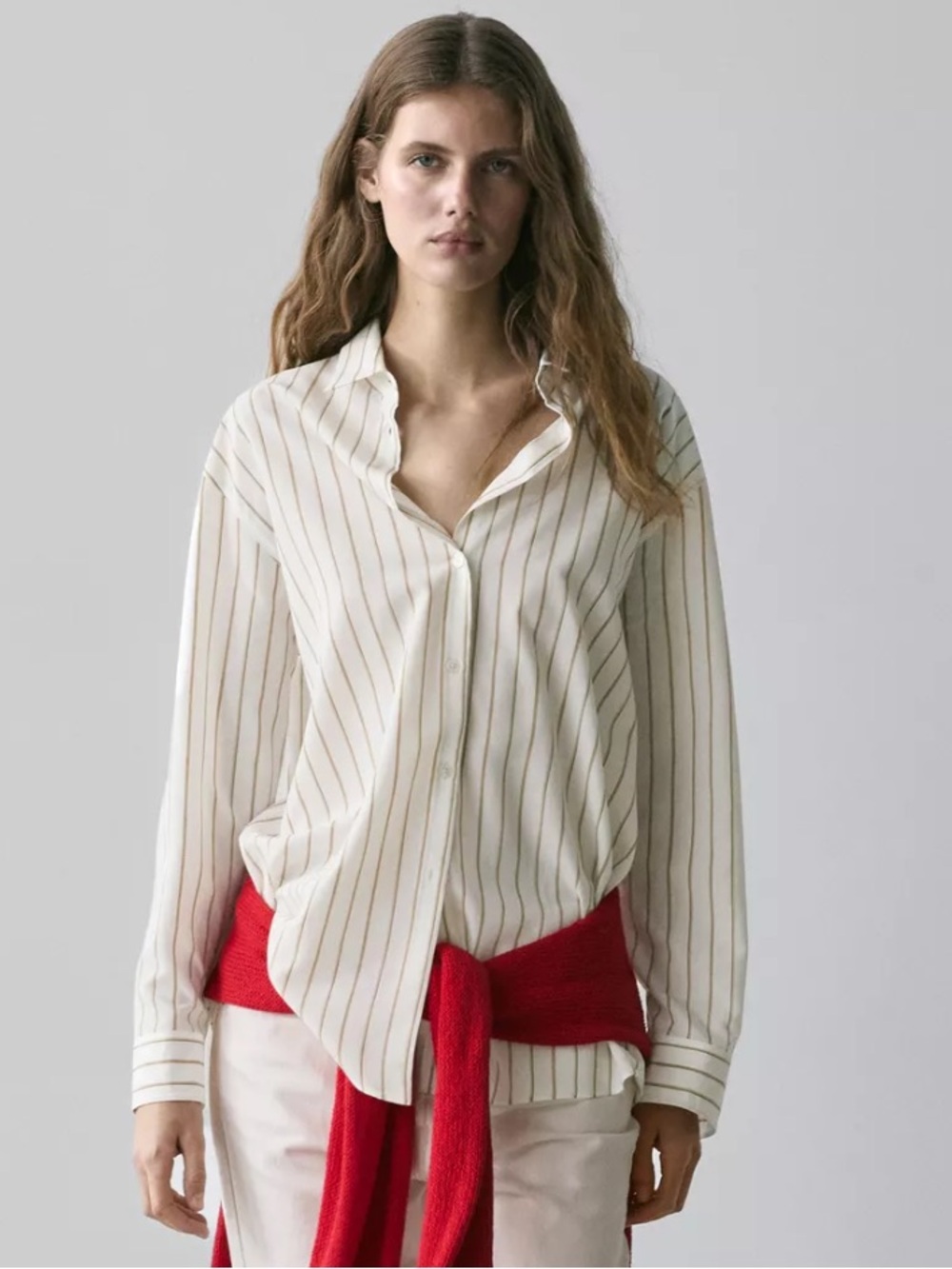 Massimo Dutti NWT FLOWING TRICOLOR STRIPED SHIRT 5115/515